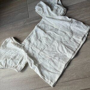 Old Navy Ivory Bubble Sleeve Crop Top, Girls Size XL (14-16)